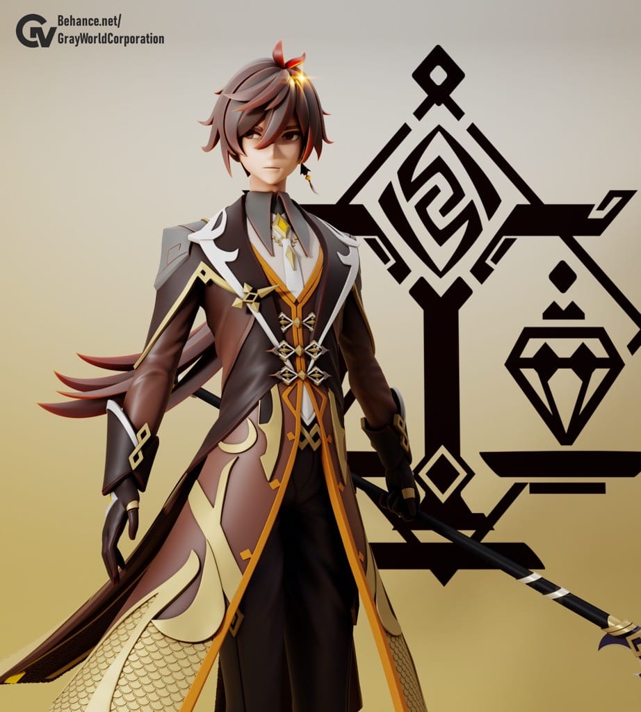 P站图纸印象馆 GrayWorld 原神 客卿钟离 GrayWorld 原神 客卿钟离