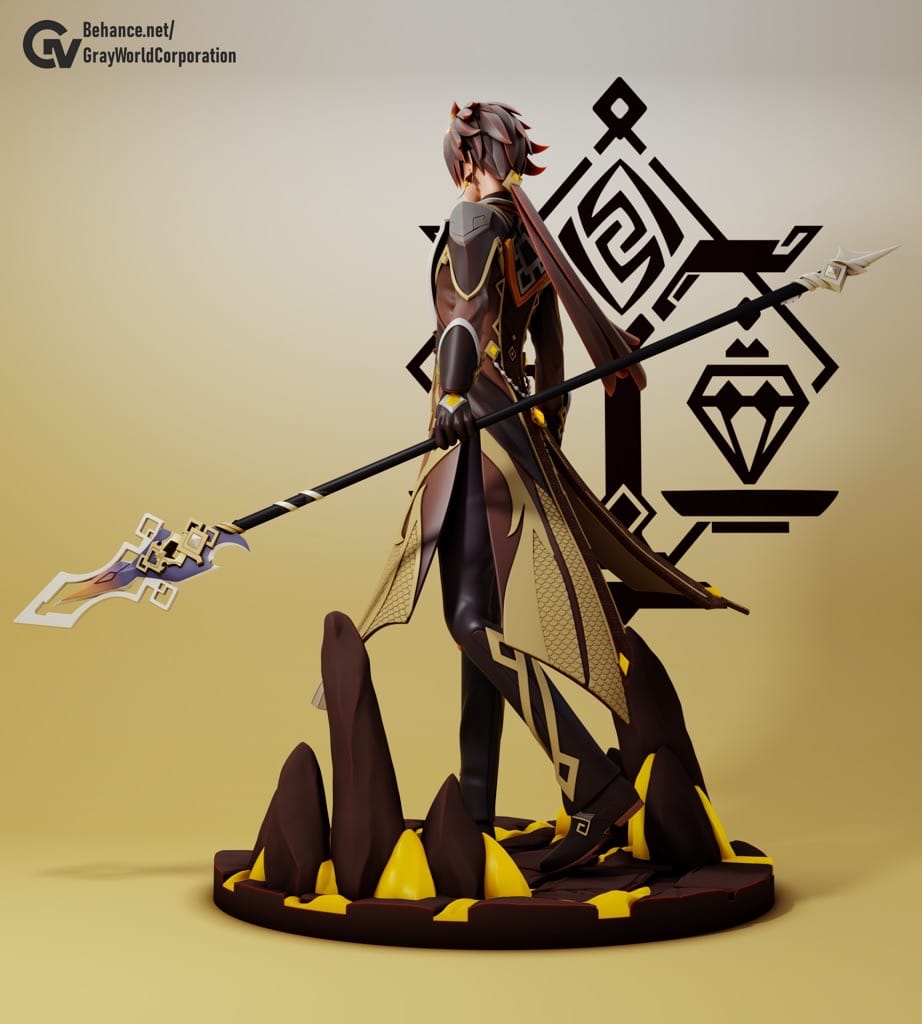 P站图纸印象馆 GrayWorld 原神 客卿钟离 GrayWorld 原神 客卿钟离