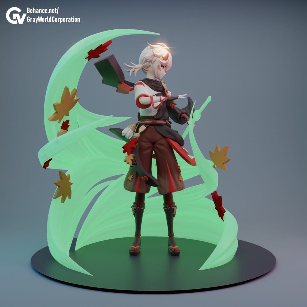 P站图纸印象馆 GrayWorld 原神 浪人武士枫原万叶 GrayWorld 原神 浪人武士枫原万叶