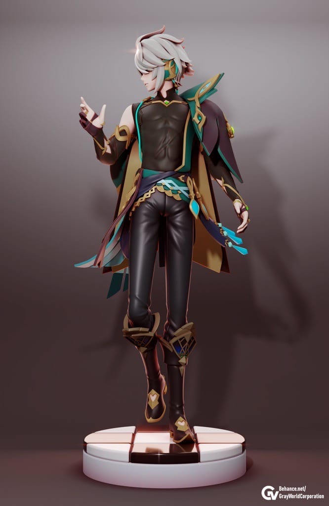 P站图纸印象馆 GrayWorld 原神 学者 艾尔海森 GrayWorld 原神 学者 艾尔海森