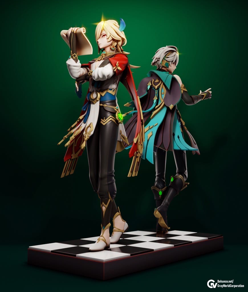 P站图纸印象馆 GrayWorld 原神 建筑设计师卡维 GrayWorld 原神 建筑设计师卡维