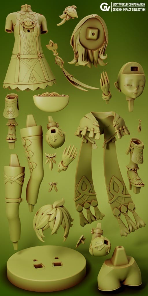 P站图纸印象馆 GrayWorld 原神 巡林员科莱 GrayWorld 原神 巡林员科莱