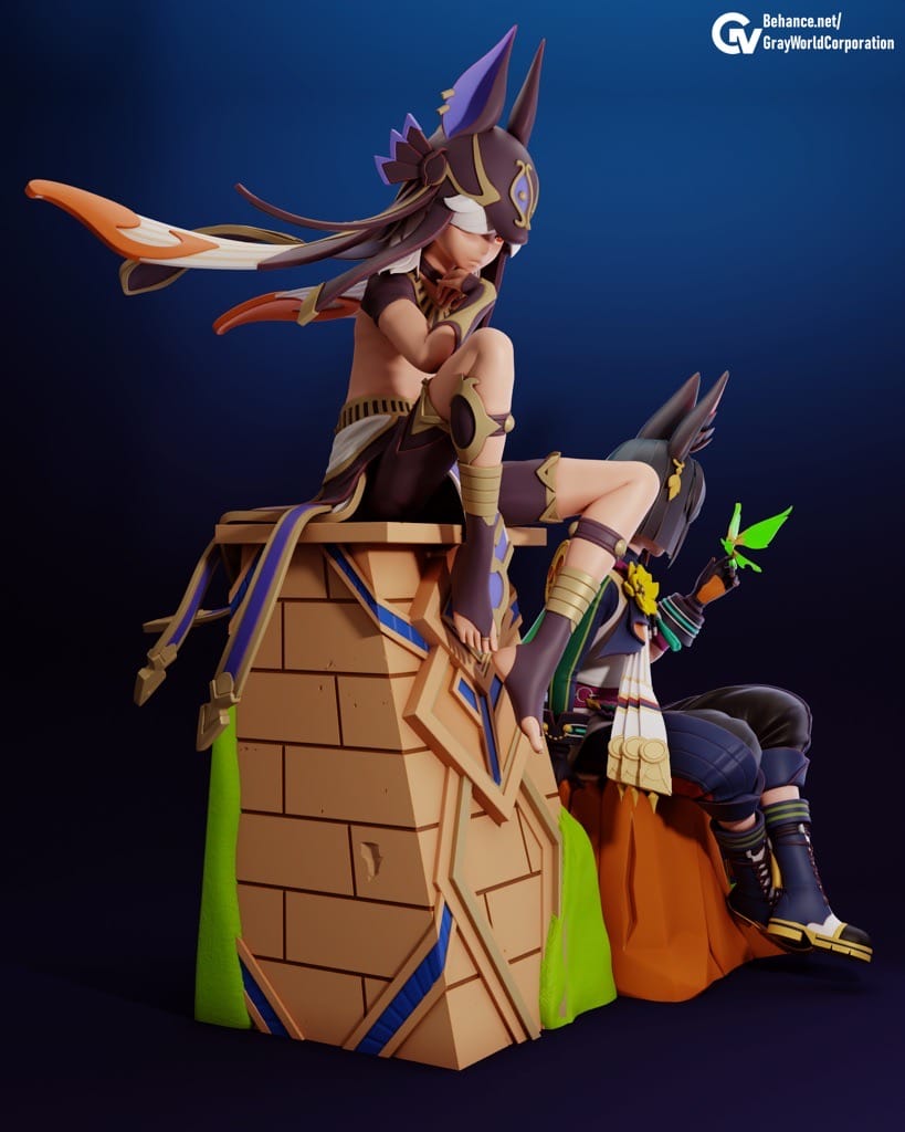 P站图纸印象馆 GrayWorld 原神 提纳里和赛诺 GrayWorld 原神 提纳里和赛诺