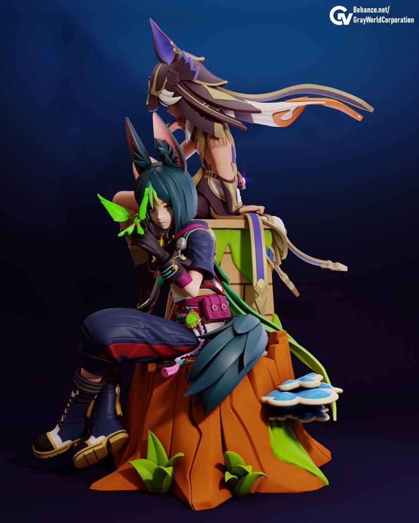 P站图纸印象馆 GrayWorld 原神 提纳里和赛诺 GrayWorld 原神 提纳里和赛诺