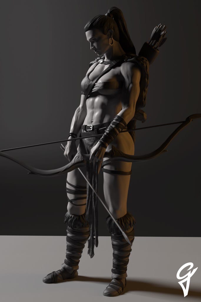 P站图纸印象馆 Gsculpt 野蛮人弓箭手卢塔尼亚 Gsculpt 野蛮人弓箭手卢塔尼亚