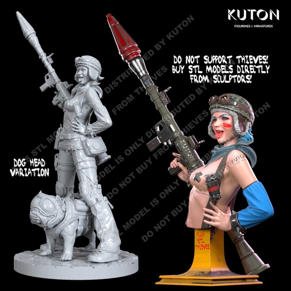 P站图纸印象馆 KUTON 火箭筒女孩 KUTON 火箭筒女孩