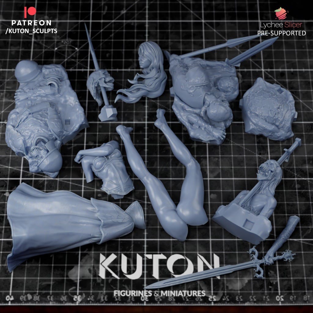 P站图纸印象馆 KUTON 虚空种子 银发女战士 KUTON 虚空种子 银发女战士