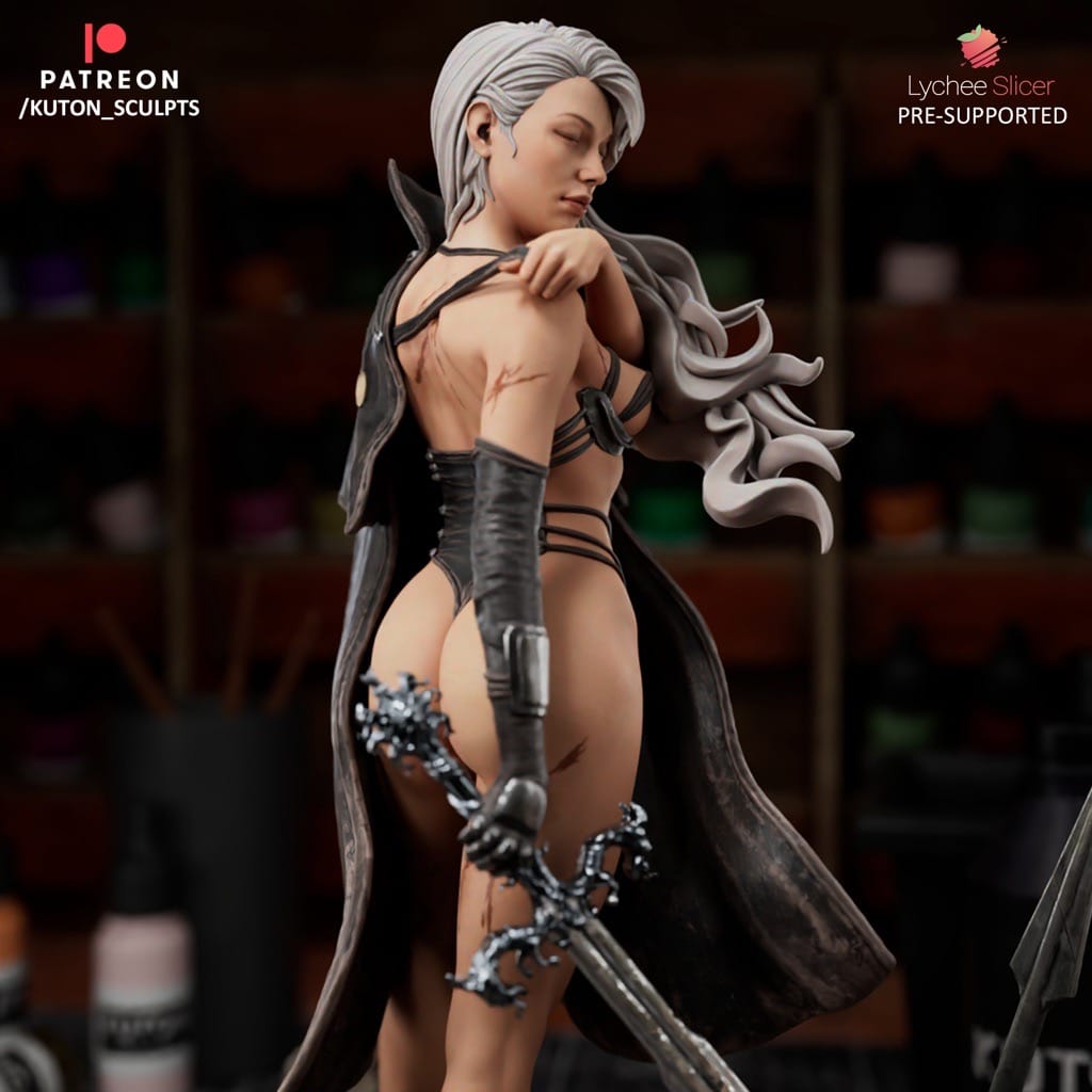 P站图纸印象馆 KUTON 虚空种子 银发女战士 KUTON 虚空种子 银发女战士