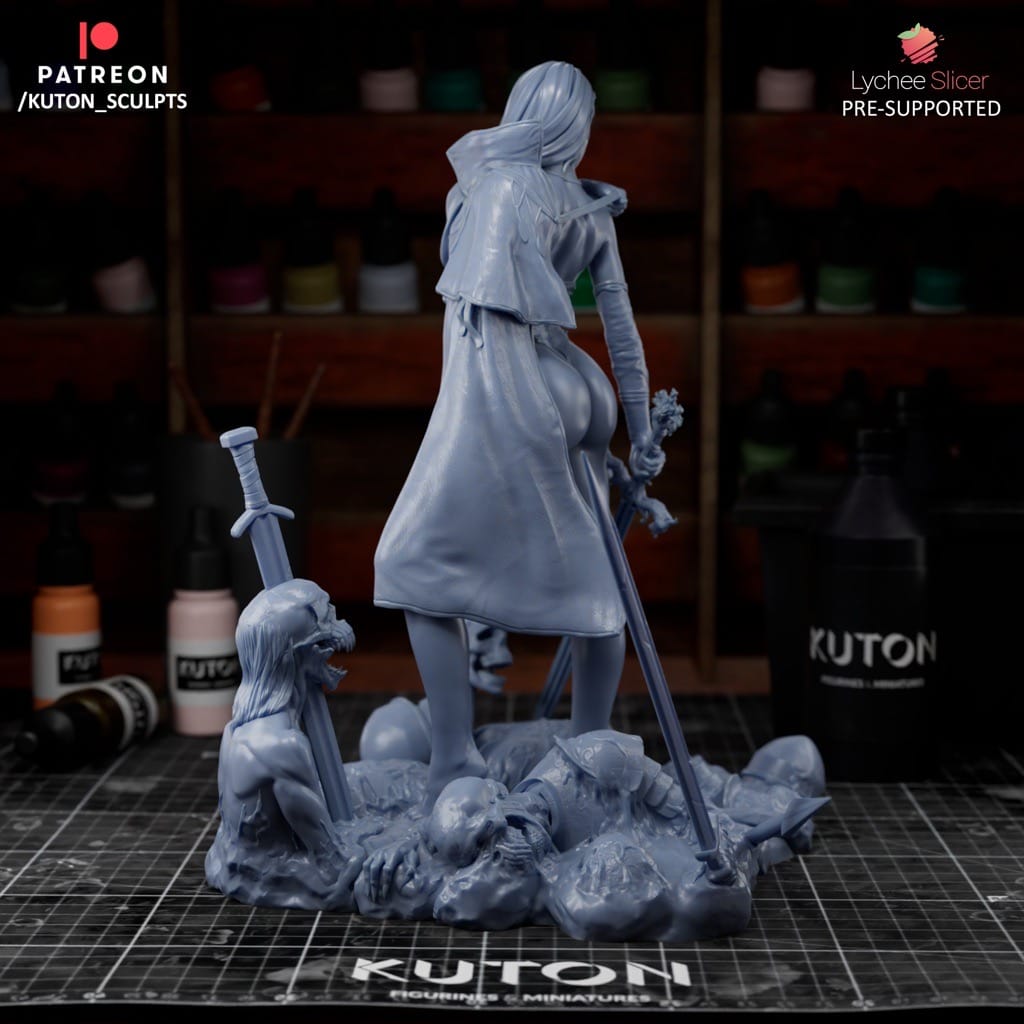 P站图纸印象馆 KUTON 虚空种子 银发女战士 KUTON 虚空种子 银发女战士