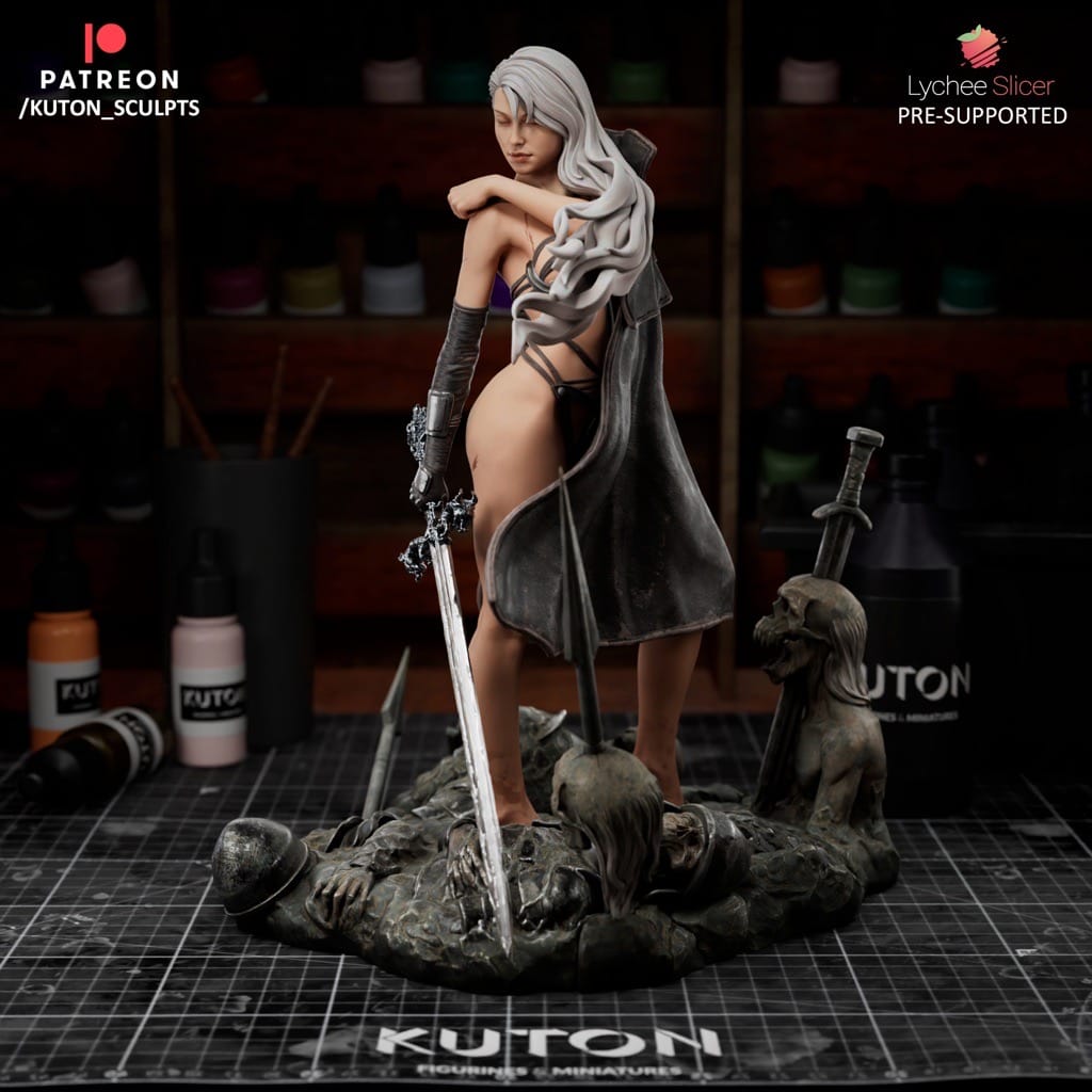 P站图纸印象馆 KUTON 虚空种子 银发女战士 KUTON 虚空种子 银发女战士