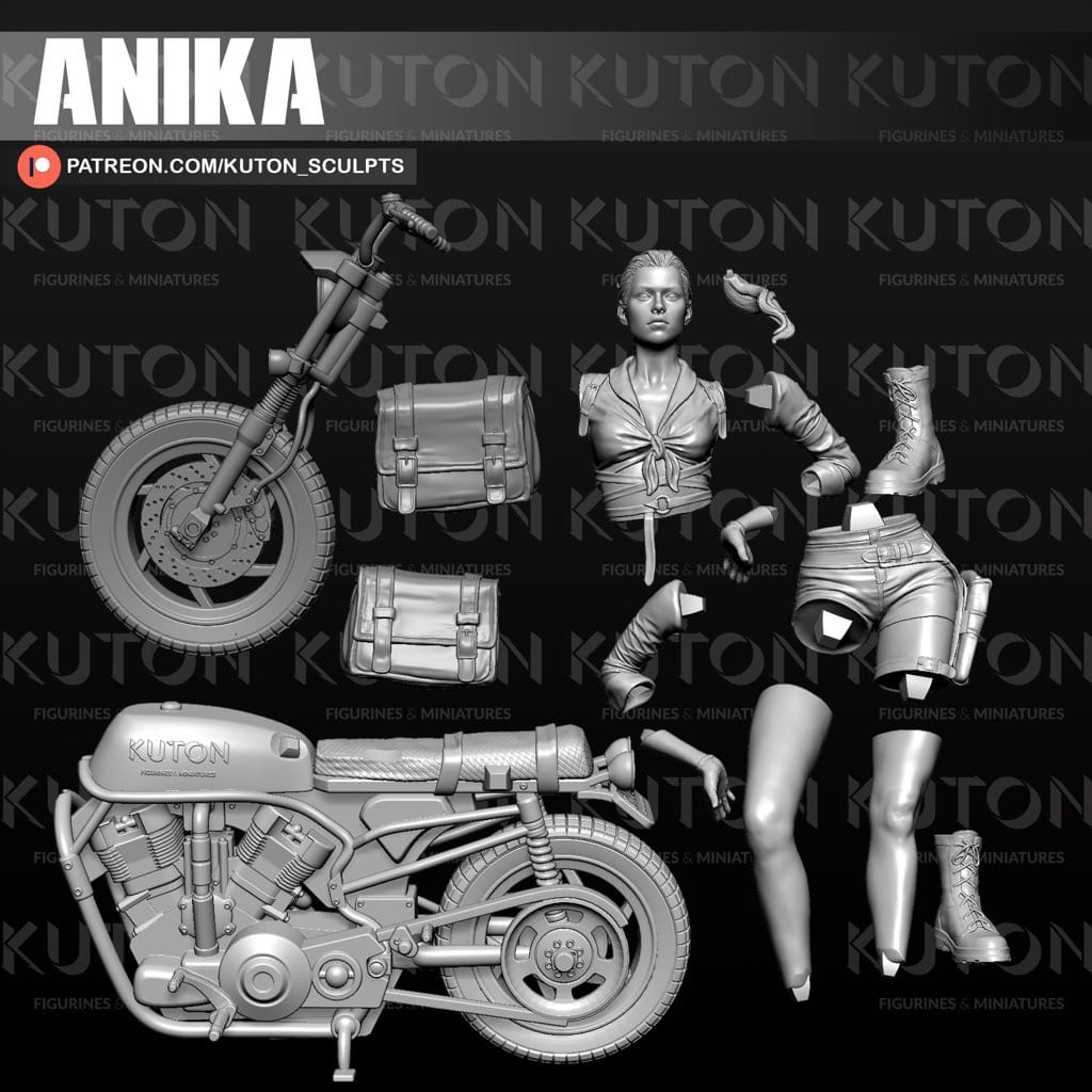 P站图纸印象馆 KUTON 阿尼卡和摩托车 KUTON 阿尼卡和摩托车