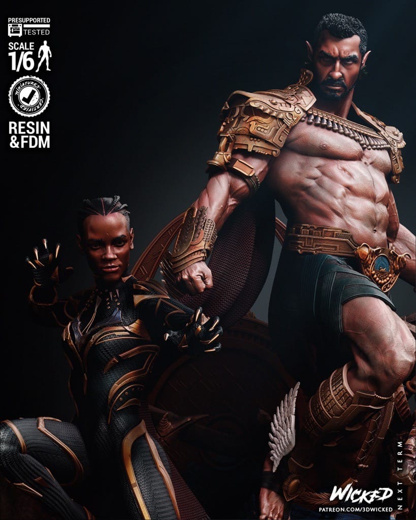 P站图纸印象馆 3DWicked 漫威 黑豹 黑豹与纳摩尔 3DWicked 漫威 黑豹 黑豹与纳摩尔