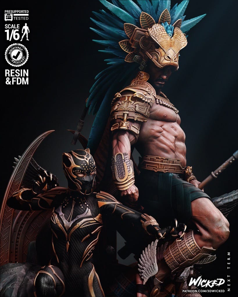 P站图纸印象馆 3DWicked 漫威 黑豹 黑豹与纳摩尔 3DWicked 漫威 黑豹 黑豹与纳摩尔