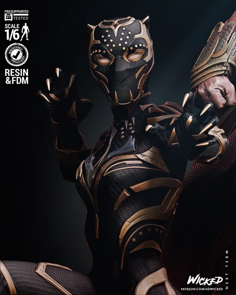 P站图纸印象馆 3DWicked 漫威 黑豹 黑豹与纳摩尔 3DWicked 漫威 黑豹 黑豹与纳摩尔
