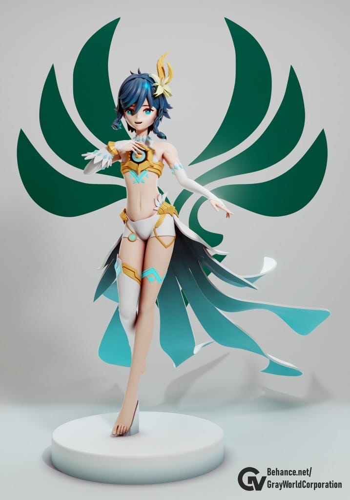 P站图纸印象馆 GrayWorld 原神 温迪 GrayWorld 原神 温迪