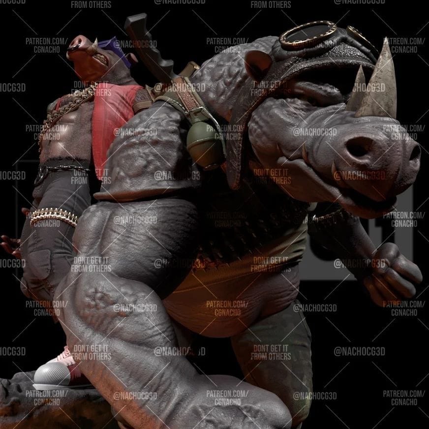 P站图纸印象馆 Nacho CG 忍者神龟 比巴和洛克史迪 Nacho CG 忍者神龟 比巴和洛克史迪