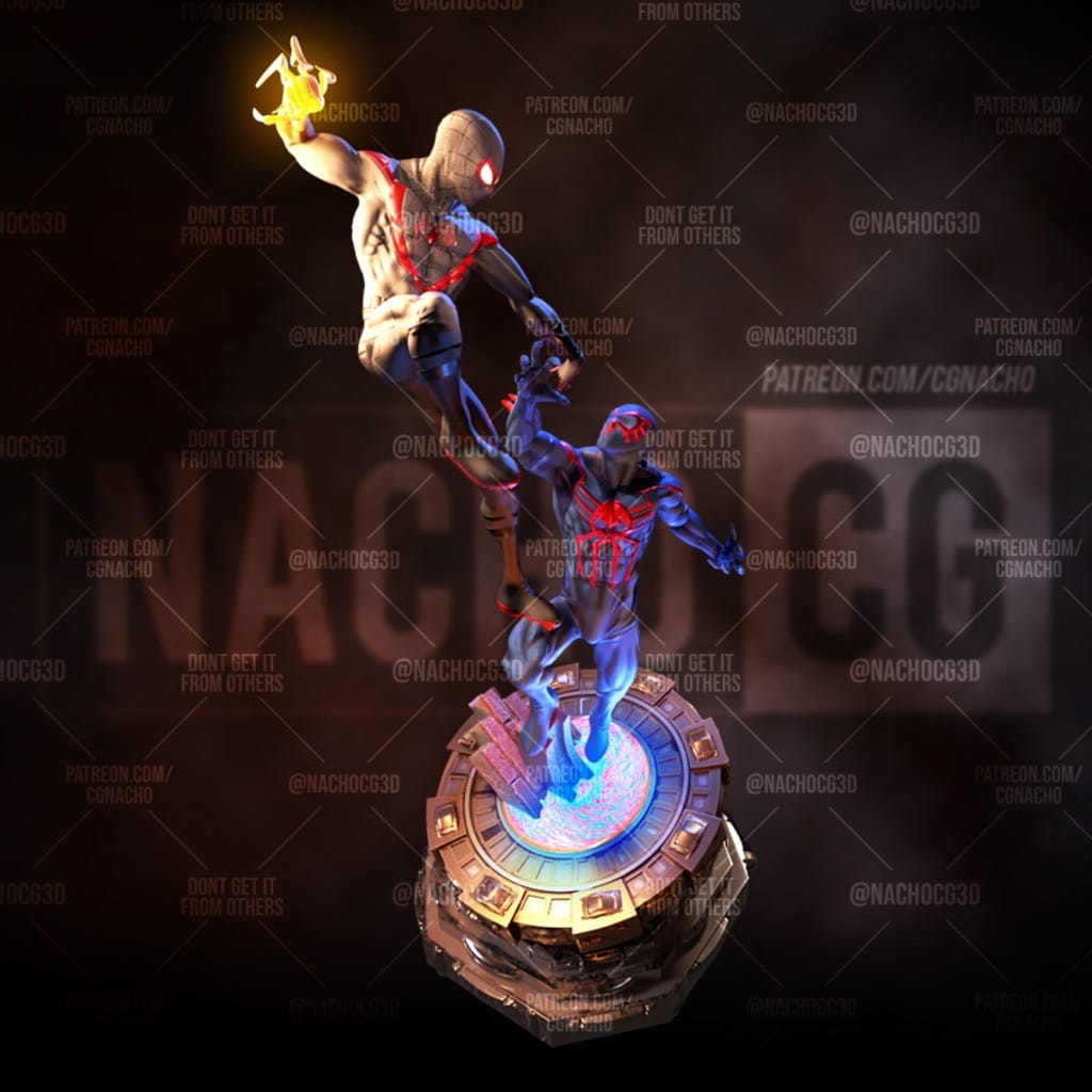 P站图纸印象馆 Nacho CG 漫威 蜘蛛侠对战迈尔斯 Nacho CG 漫威 蜘蛛侠对战迈尔斯