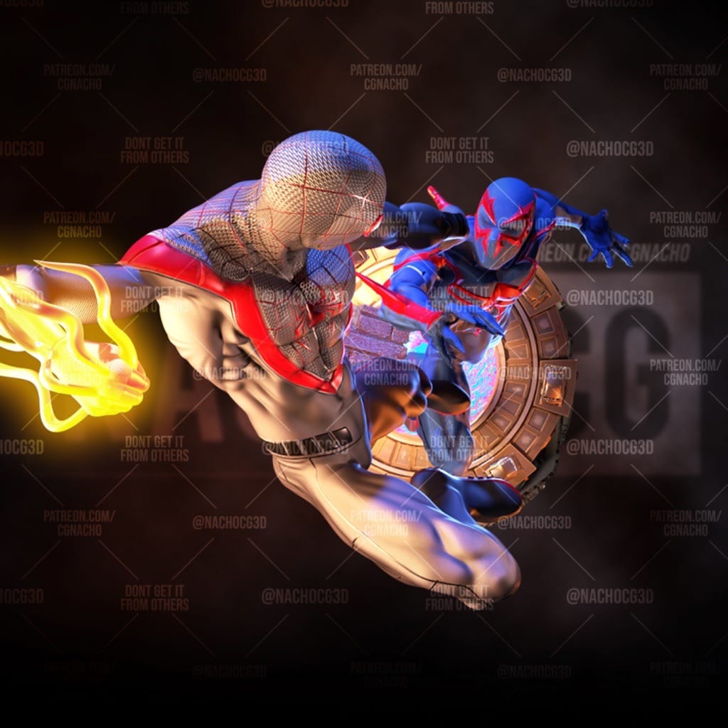 P站图纸印象馆 Nacho CG 漫威 蜘蛛侠对战迈尔斯 Nacho CG 漫威 蜘蛛侠对战迈尔斯