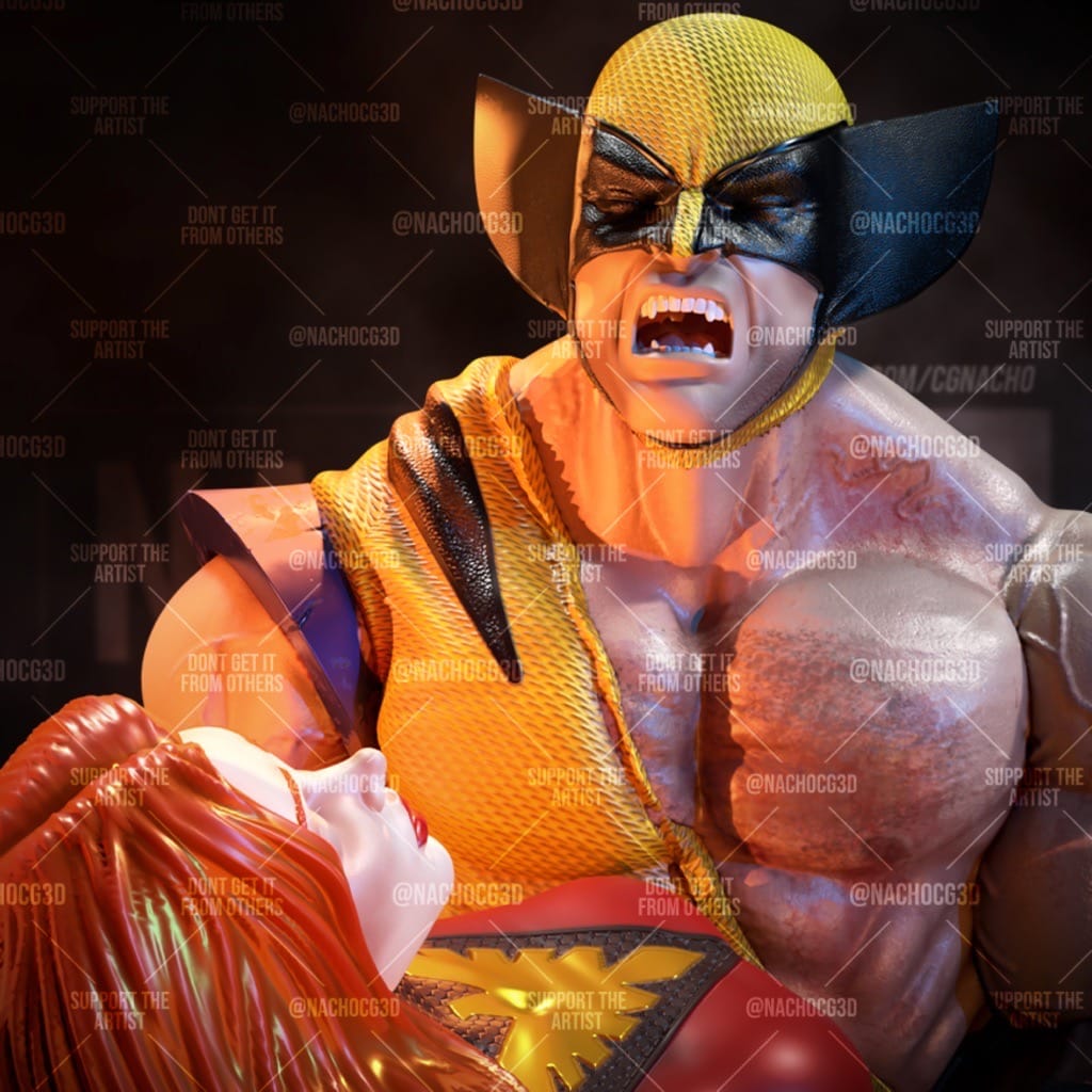 P站图纸印象馆 Nacho CG 漫威 金刚狼 凤凰女之死 Nacho CG 漫威 金刚狼 凤凰女之死