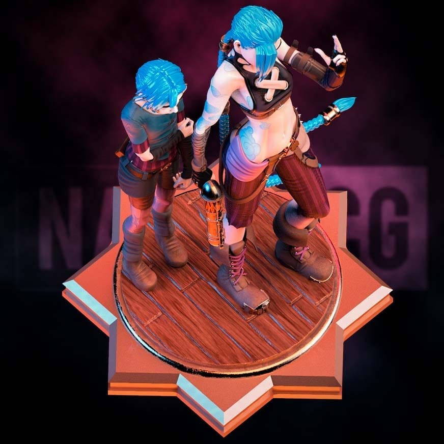 P站图纸印象馆 Nacho CG 英雄联盟 双城之战 金克丝和爆爆 Nacho CG 英雄联盟 双城之战 金克丝和爆爆