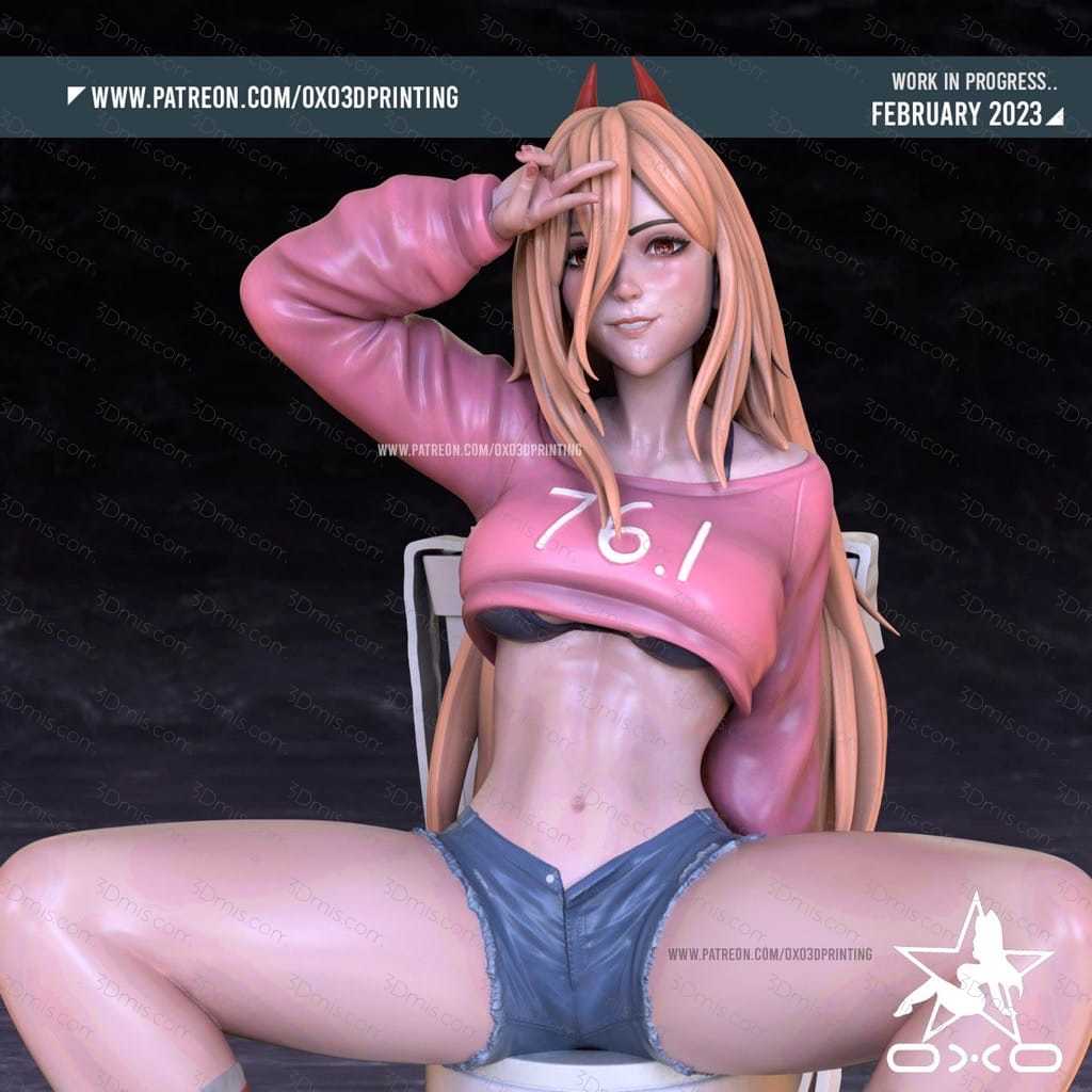 P站图纸印象馆 OXO3D 链锯人 帕瓦 OXO3D 链锯人 帕瓦