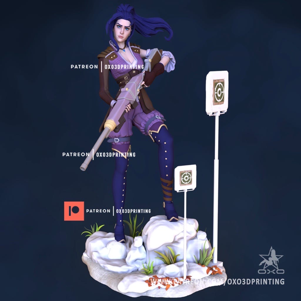 P站图纸印象馆 OXO3D 英雄联盟 皮城女警凯特琳 OXO3D 英雄联盟 皮城女警凯特琳