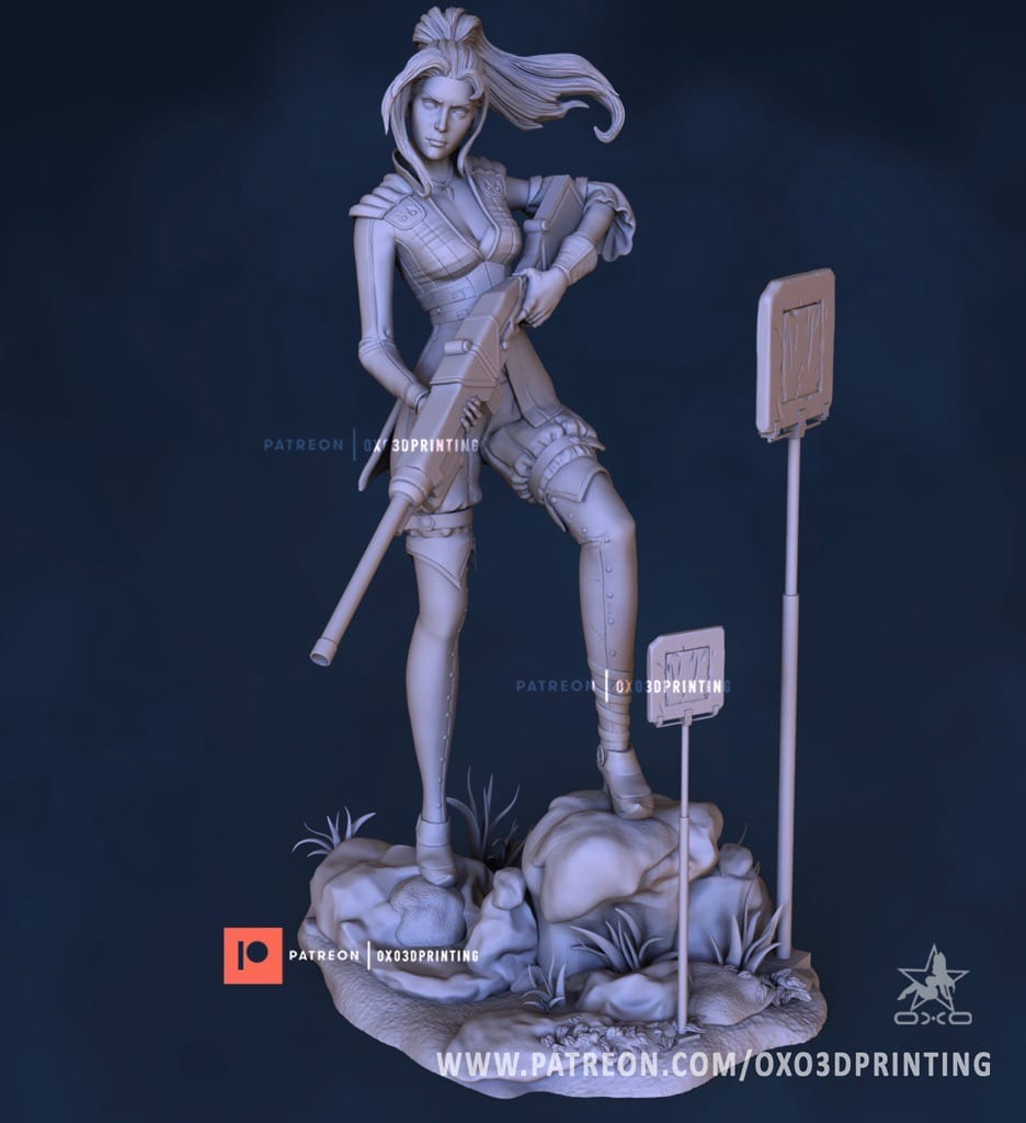 P站图纸印象馆 OXO3D 英雄联盟 皮城女警凯特琳 OXO3D 英雄联盟 皮城女警凯特琳
