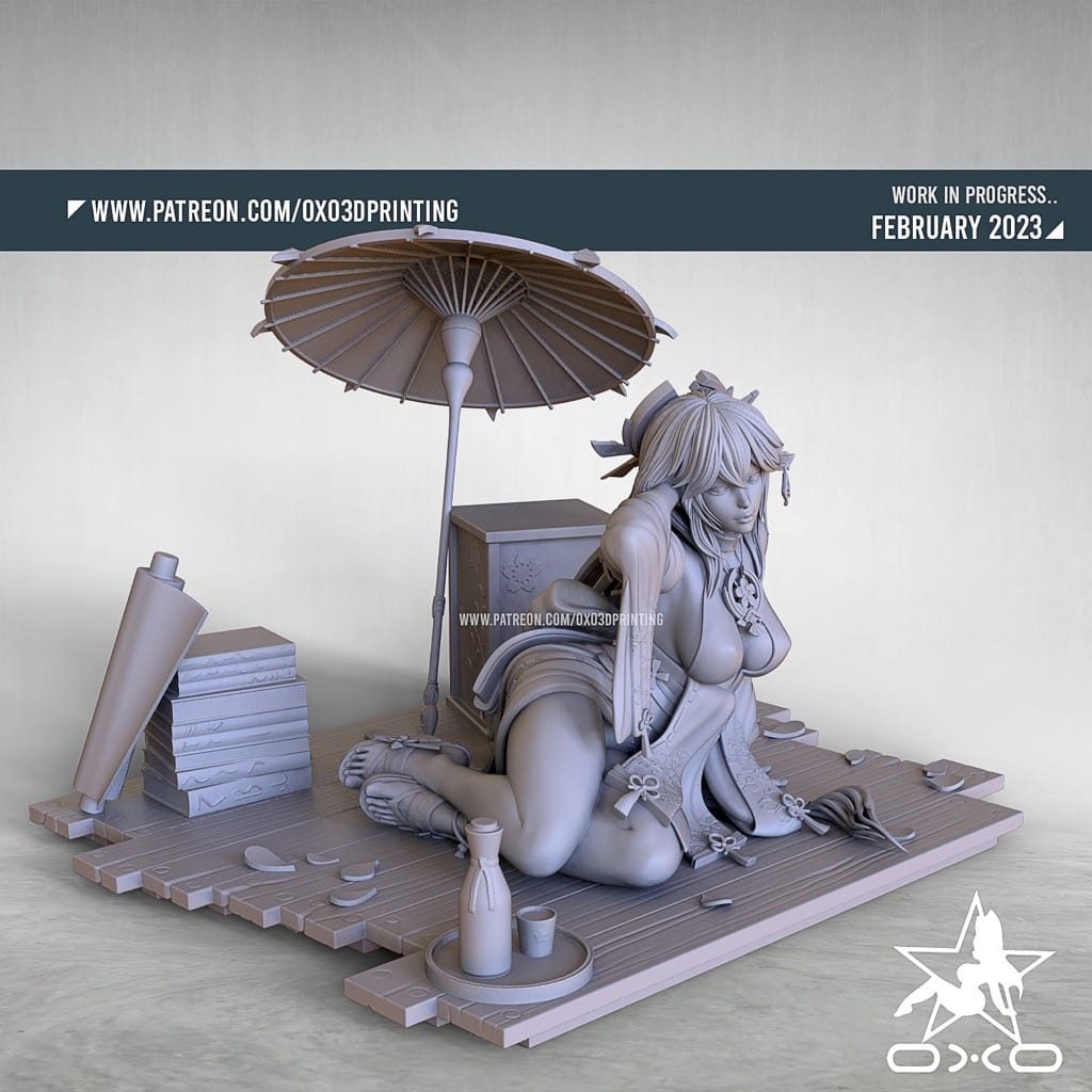 P站图纸印象馆 OXO3D 原神 八重神子 OXO3D 原神 八重神子