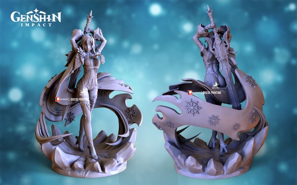 P站图纸印象馆 OXO3D 原神 优菈 OXO3D 原神 优菈