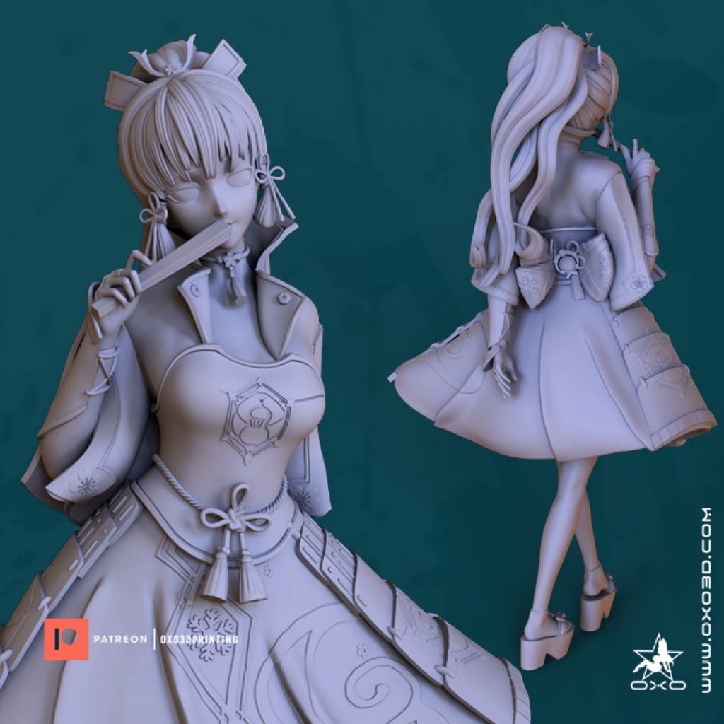 P站图纸印象馆 OXO3D 原神 神里绫华 OXO3D 原神 神里绫华