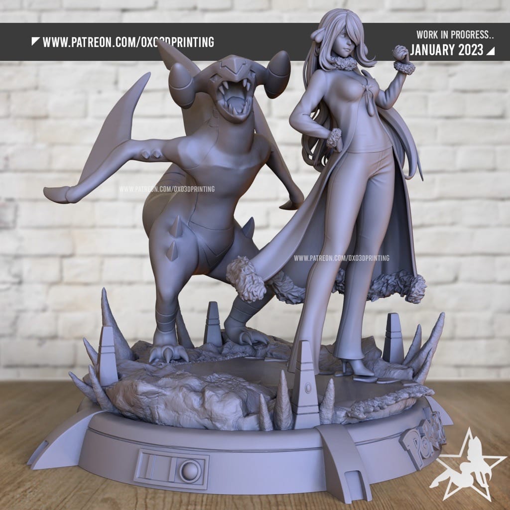 P站图纸印象馆 OXO3D 精灵宝可梦 竹兰和圆陆鲨 OXO3D 精灵宝可梦 竹兰和圆陆鲨