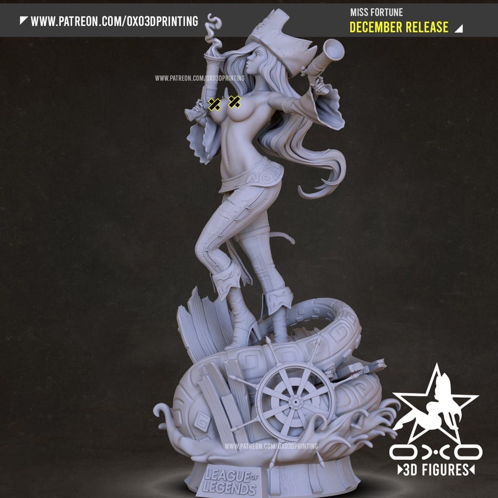 P站图纸印象馆 OXO3D 英雄联盟 厄运小姐 OXO3D 英雄联盟 厄运小姐