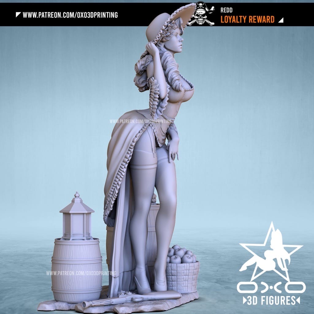 P站图纸印象馆 OXO3D 加勒比海盗 女海盗雷德 OXO3D 加勒比海盗 女海盗雷德