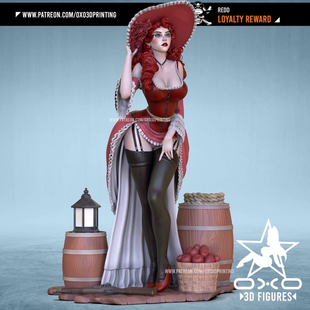 P站图纸印象馆 OXO3D 加勒比海盗 女海盗雷德 OXO3D 加勒比海盗 女海盗雷德