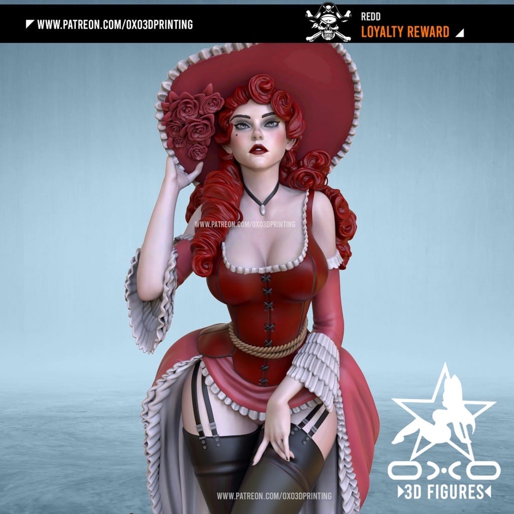 P站图纸印象馆 OXO3D 加勒比海盗 女海盗雷德 OXO3D 加勒比海盗 女海盗雷德