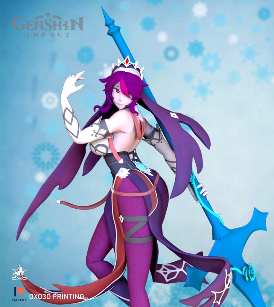 P站图纸印象馆 OXO3D 原神 罗莎莉亚 OXO3D 原神 罗莎莉亚