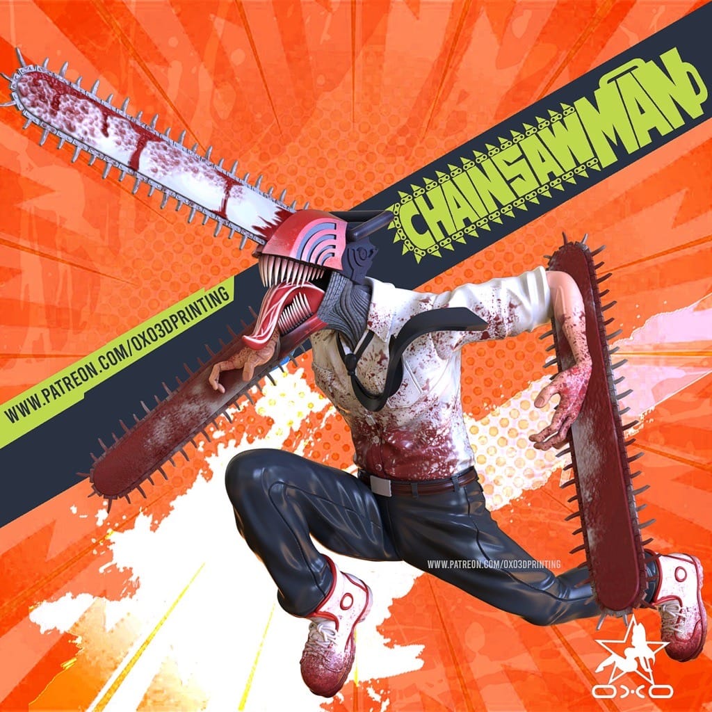 P站图纸印象馆 OXO3D 电锯人 玛奇玛和电次 OXO3D 电锯人 玛奇玛和电次