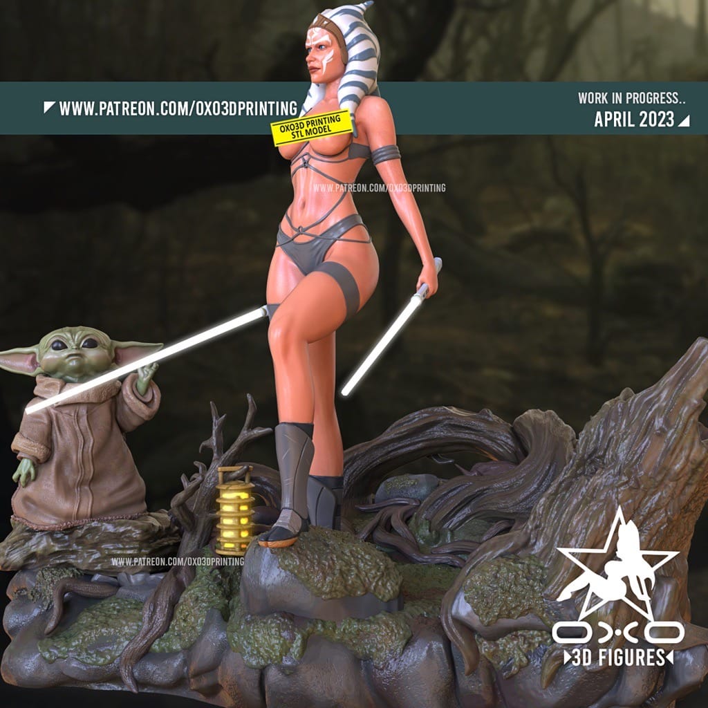 P站图纸印象馆 OXO3D 星球大战 阿索卡 OXO3D 星球大战 阿索卡