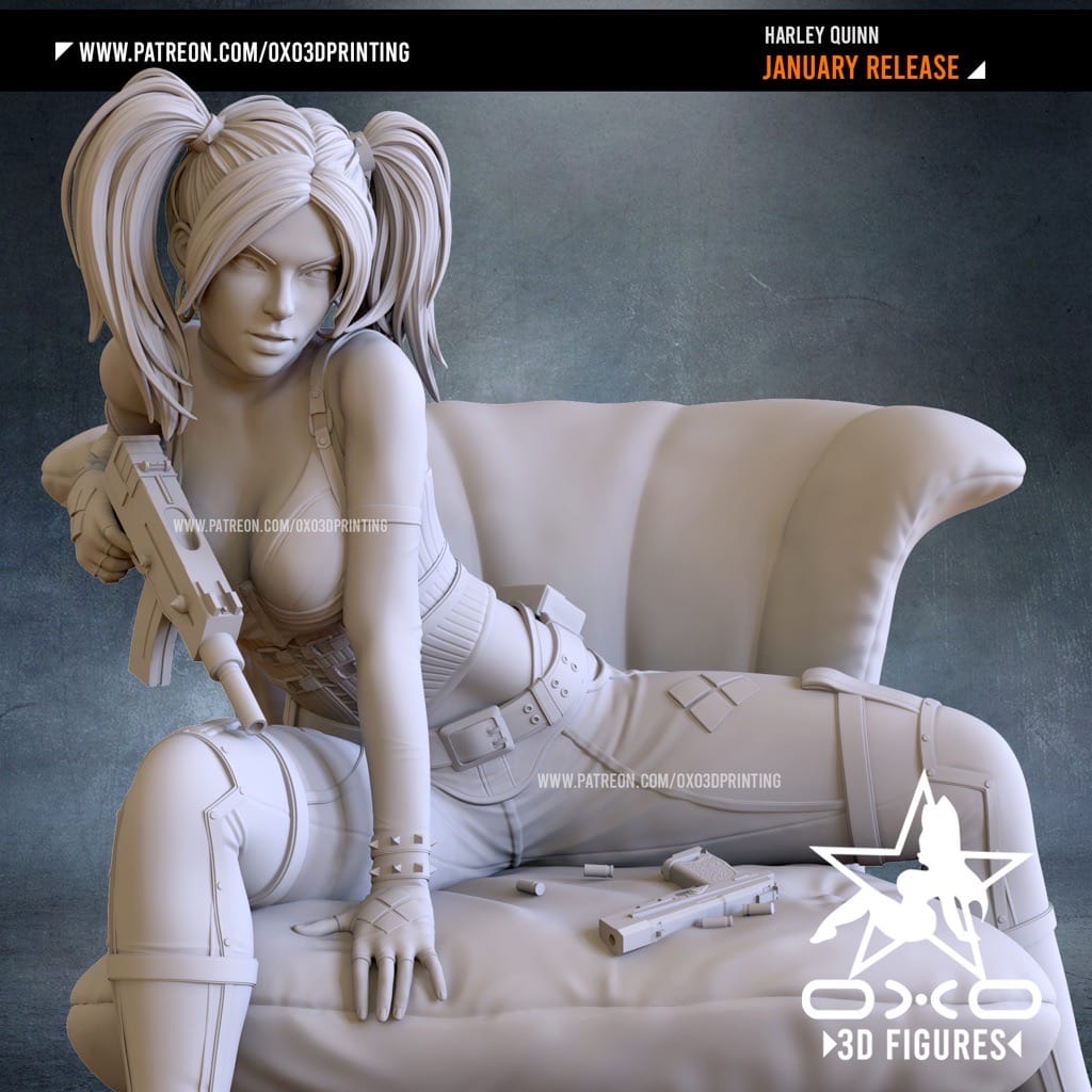 P站图纸印象馆 OXO3D DC漫画 蝙蝠侠 哈莉奎茵 OXO3D DC漫画 蝙蝠侠 哈莉奎茵