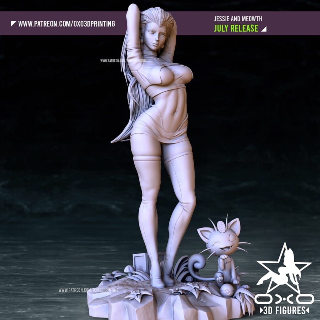 P站图纸印象馆 OXO3D 精灵宝可梦 武藏和喵喵 OXO3D 精灵宝可梦 武藏和喵喵