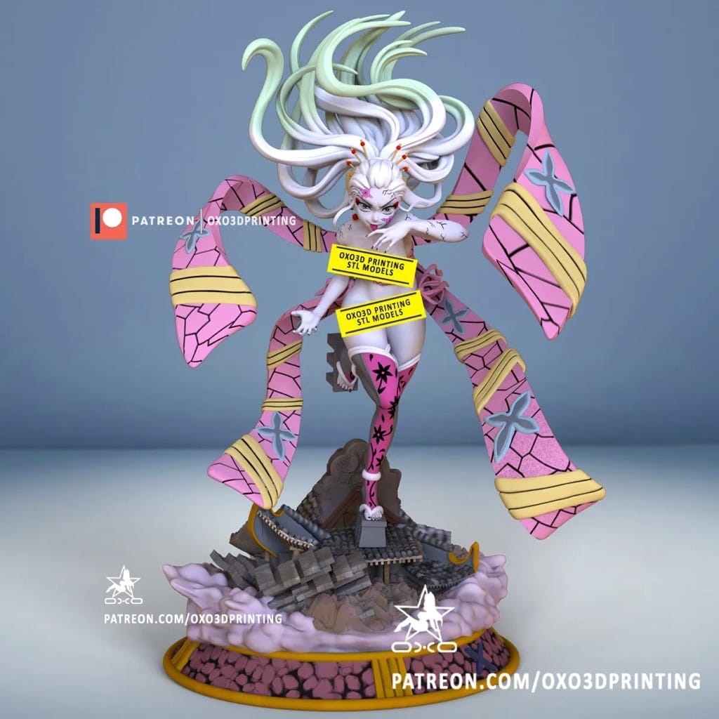 P站图纸印象馆 OXO3D 鬼灭之刃 堕姬 OXO3D 鬼灭之刃 堕姬