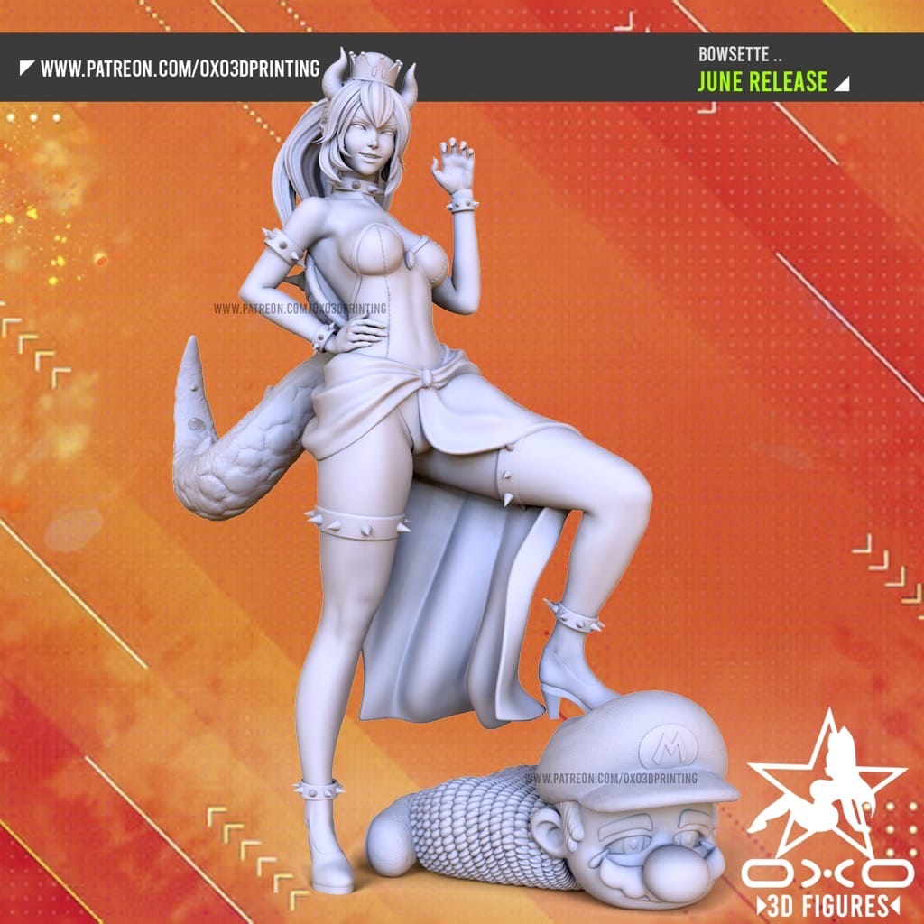 P站图纸印象馆 OXO3D 超级马里奥 库巴公主 OXO3D 超级马里奥 库巴公主