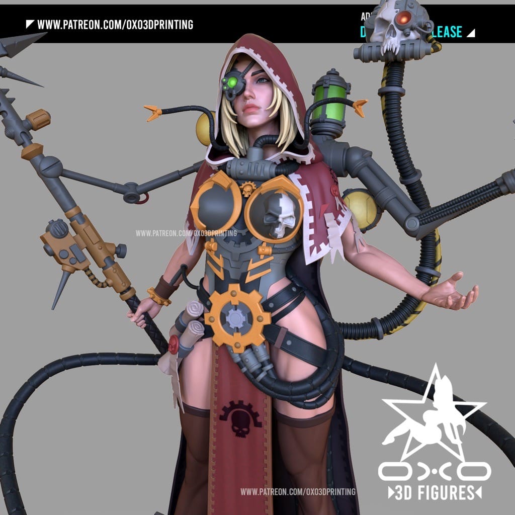 P站图纸印象馆 OXO3D 战锤40k 机械教军士 OXO3D 战锤40k 机械教军士