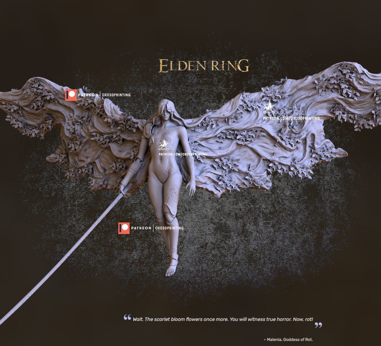 P站图纸印象馆 OXO3D 艾尔登法环 女武神玛莲妮亚 OXO3D 艾尔登法环 女武神玛莲妮亚