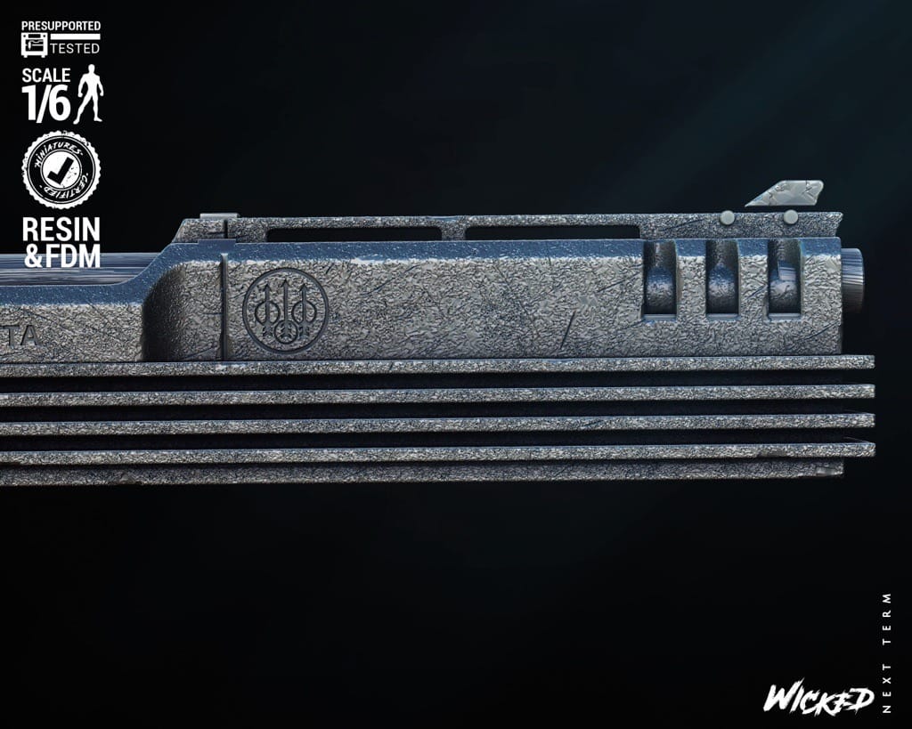 P站图纸印象馆 3DWicked 机械战警 半自动手枪 贝瑞塔93R 3DWicked 机械战警 半自动手枪 贝瑞塔93R