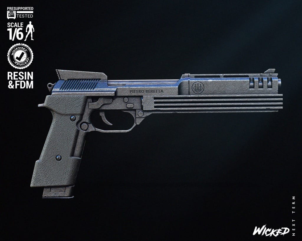 P站图纸印象馆 3DWicked 机械战警 半自动手枪 贝瑞塔93R 3DWicked 机械战警 半自动手枪 贝瑞塔93R