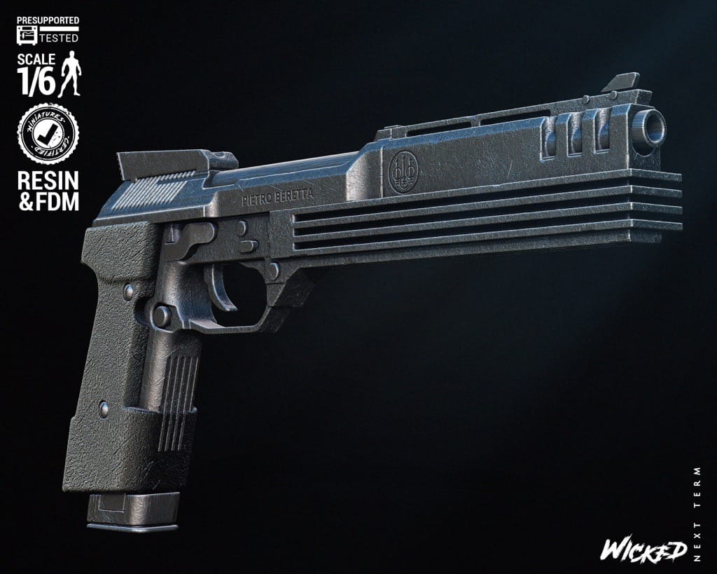 P站图纸印象馆 3DWicked 机械战警 半自动手枪 贝瑞塔93R 3DWicked 机械战警 半自动手枪 贝瑞塔93R