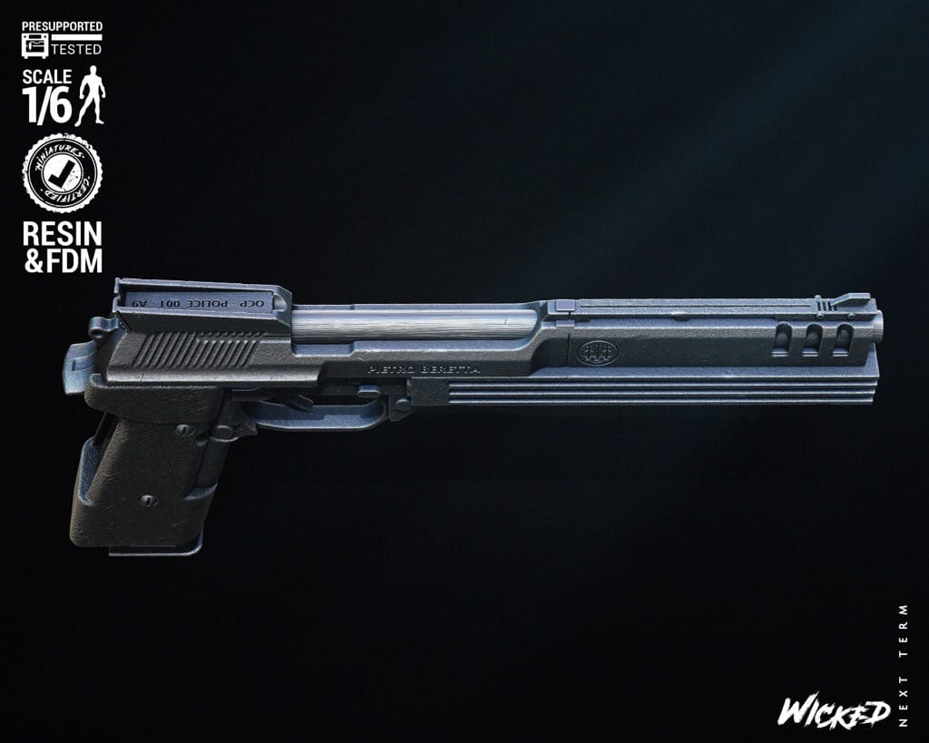 P站图纸印象馆 3DWicked 机械战警 半自动手枪 贝瑞塔93R 3DWicked 机械战警 半自动手枪 贝瑞塔93R