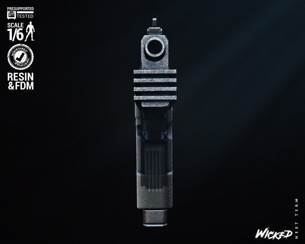 P站图纸印象馆 3DWicked 机械战警 半自动手枪 贝瑞塔93R 3DWicked 机械战警 半自动手枪 贝瑞塔93R