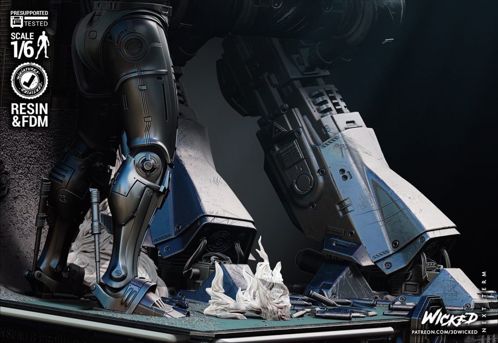P站图纸印象馆 3DWicked 机械战警和ED-209 3DWicked 机械战警和ED-209